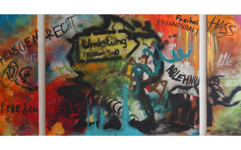 Acrylgemälde zum Projekt „angekommen!?“